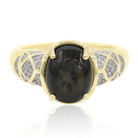 Bague en or et Saphir étoilé noir