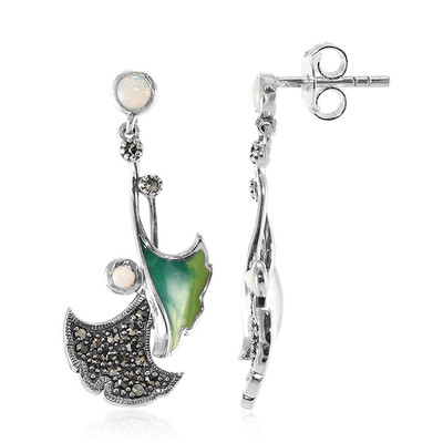 Boucles d'oreilles en argent et Opale blanche