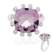Bague en argent et Améthyste Rose de France