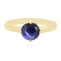 Bague en argent et Saphir étoilé bleu