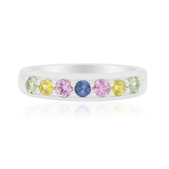 Bague en argent et Saphir vert