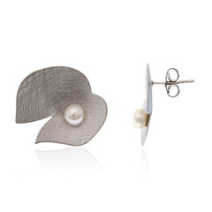 Boucles d'oreilles en argent et Perle de culture d'eau douce (Joias do Paraíso)