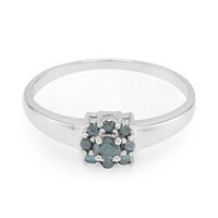 Bague en argent et Diamant fantaisie