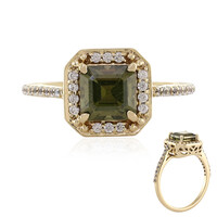 Bague en or et Zircon de Ceylan vert