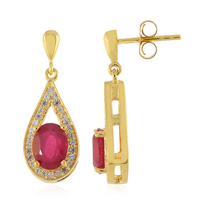 Boucles d'oreilles en argent et Rubis de Madagascar