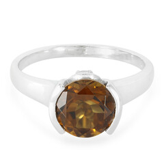 Bague en argent et Quartz cognac
