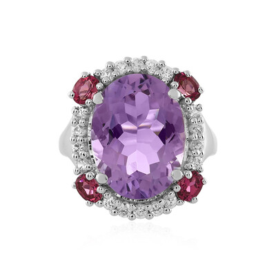Bague en argent et Améthyste Rose de France