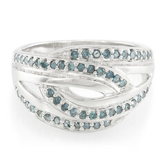 Bague en argent et Diamant fantaisie