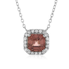 Collier en argent et Zircon rose