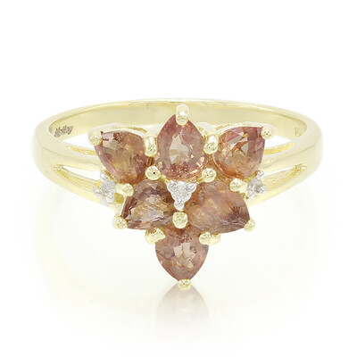Bague en or et Saphir Padparadscha non chauffé