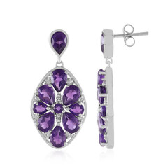 Boucles d'oreilles en argent et Améthyste de Zambie