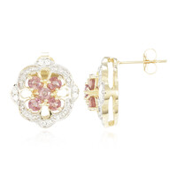 Boucles d'oreilles en or et Saphir Padparadscha non chauffé (AMAYANI)