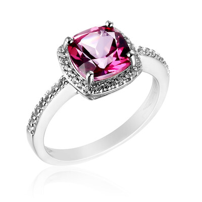 Bague en argent et Topaze rose