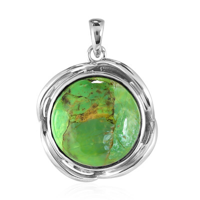 Pendentif en argent et Turquoise verte de Kingman