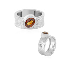 Bague en argent et Zircon orange