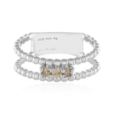 Bague en argent et Diamant champagne I3 (de Melo)
