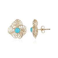 Boucles d'oreilles en or et Turquoise Sleeping Beauty (Ornaments by de Melo)