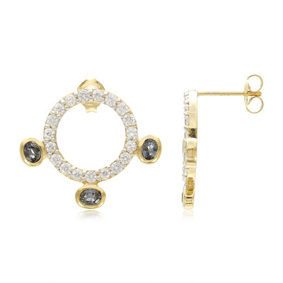 Boucles d'oreilles en argent et Saphir paon non chauffé