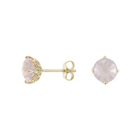 Boucles d'oreilles en or et Quartz rose