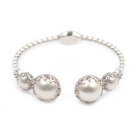 Bracelet en argent et Perle de Mabé (Dallas Prince Designs)