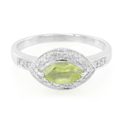 Bague en argent et Péridot de Mandchourie