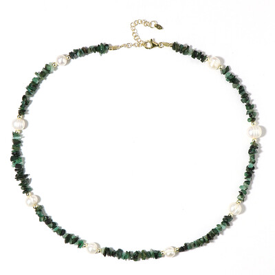 Collier en argent et Emeraude de Zambie (Riya)