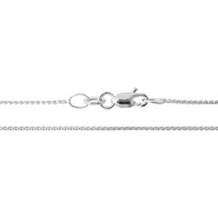 Or blanc 585/1000 - Chaîne maille tressée - 45cm - 1,6 g