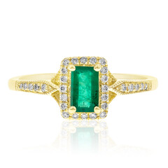 Bague en or et Emeraude de Zambie AAA