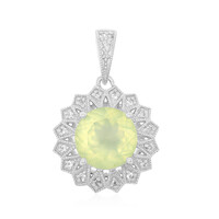 Pendentif en argent et Préhnite