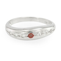 Bague en argent et Rubis rouge du soir
