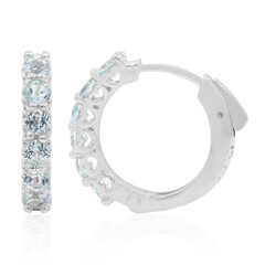 Boucles d'oreilles en argent et Topaze bleu ciel