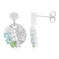 Boucles d'oreilles en argent et Grenat vert menthe de Merelani