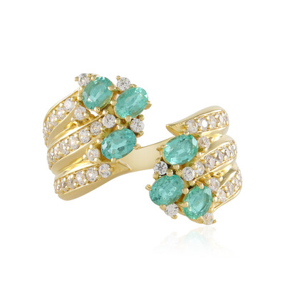Bague en argent et Emeraude du Brésil