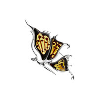 Broche en argent et Ambre baltique