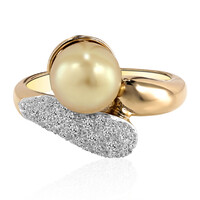 Bague en or et Perle dorée des mers du sud (TPC)