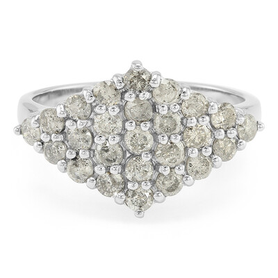 Bague en argent et Diamant chocolat