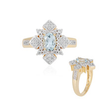 Bague en argent et Aigue-marine