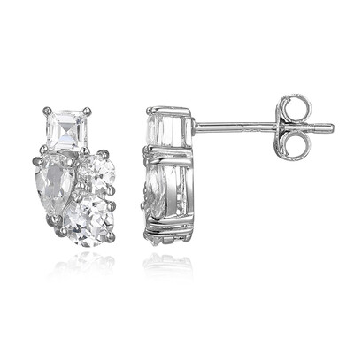 Boucles d'oreilles en argent et Topaze blanche