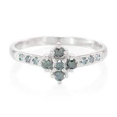Bague en argent et Diamant fantaisie