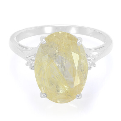 Bague en argent et Quartz rutile (Cheveux de Vénus)