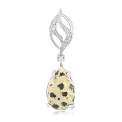 Pendentif en argent et Jaspe Dalmatien