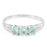 Bague en argent et Fluorapatite verte