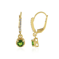 Boucles d'oreilles en argent et Diopside de Russie