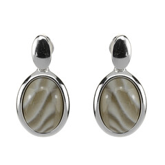Boucles d'oreilles en argent et Silex des Monts Sainte-Croix