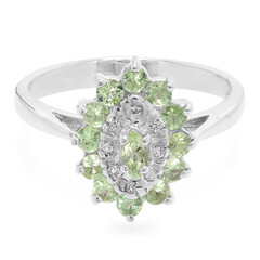 Bague en argent et Grenat vert menthe de Merelani