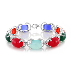 Bracelet en argent et Calcédoine bleue