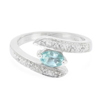 Bague en argent et Fluorapatite verte