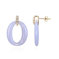Boucles d'oreilles en argent et Agate pourpre