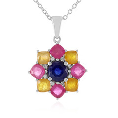 Collier en argent et Saphir bleu de Madagascar