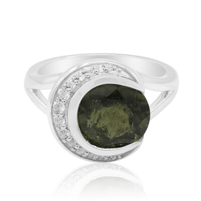 Bague en argent et Moldavite